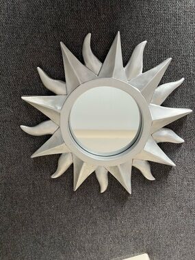 Vintage Silver Sun Mirror